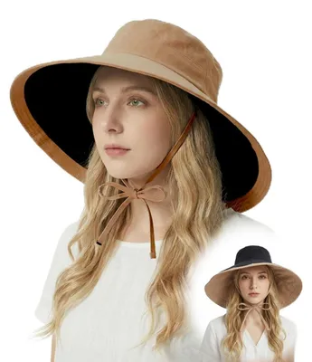 Immagine prodotto di Cappello da donna, protezione UV, ampia tesa, pieghevole, reversibile, taglia 56-58, color kaki