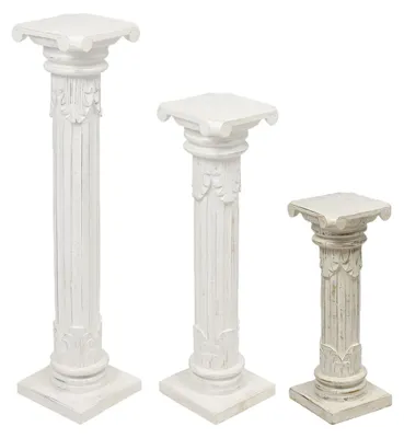 Produktbild von Säule Antike Blumensäule Dekosäule Ständer Sockel Podest Blumenständer Holz in vielen verschiedenen Designs , Säulen Variante Antik:Weiß 60 cm