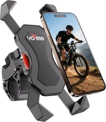 Produktbild von Universal Fahrrad Smartphone Halter für 3,5-6.8 Zoll Handys - 360° Rotation für Fahrräder, MTB und Scooter, geeignet für iPhone und Android Smartphones