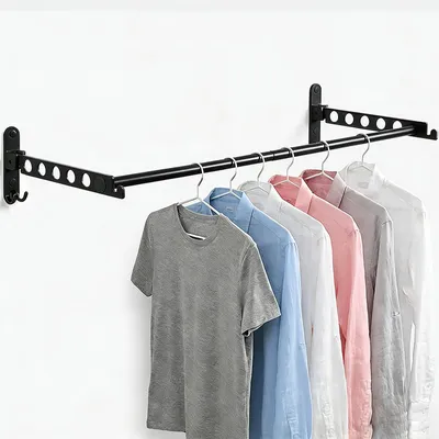 Image de Porte-manteau mural pliable avec crochets