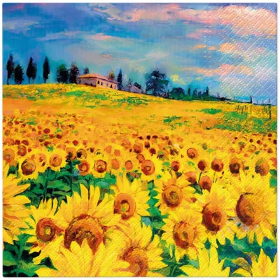 Produktbild von Servietten 33x33 cm - Painted Sunflowers