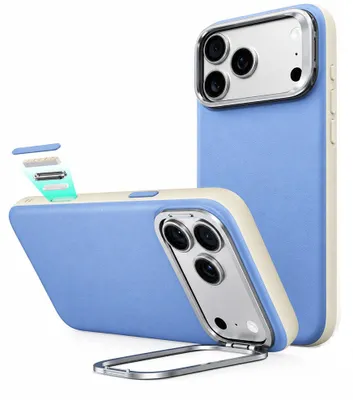 Zdjęcie produktu dla Etui na telefon iPhone 18 Pro / 17 Pro, marka ESR Atelier, z funkcją podstawki i technologią MagSafe, kolor niebieski