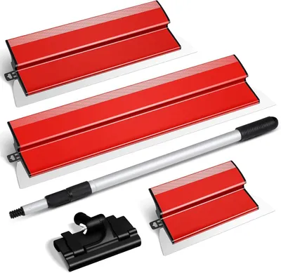 Produktbild von Flächenspachtel, Breitspachtel, Fassadenspachtel, Glättungsspatel, Spachtel Werkzeug (250mm, 400mm, 600mm), mit 0.7 m bis 1.58 m Teleskopstange