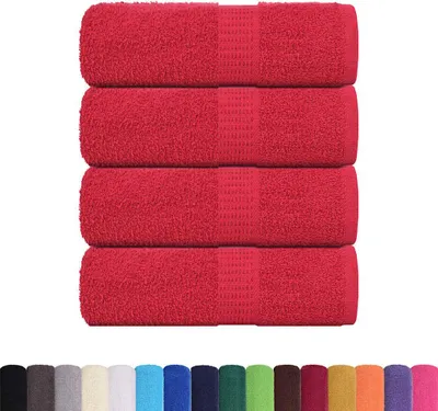 Produktbild von vidaXL Waschtücher FROGN 4 Stk. Rot 30x30 cm 360 g/m²
