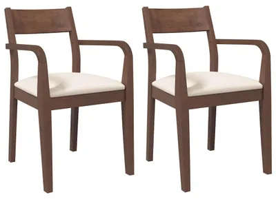 Immagine prodotto di vidaXL Sedie da pranzo con cuscino 2 pz. Legno massiccio marrone in legno di gomma