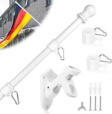 Produktbild von Robuste Flaggenmast aus Edelstahl mit Halterung - 1,5 m