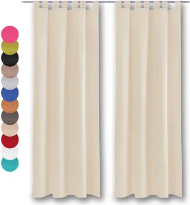 Immagine prodotto di 2x tende con passanti (beige), dimensioni: 140x245cm