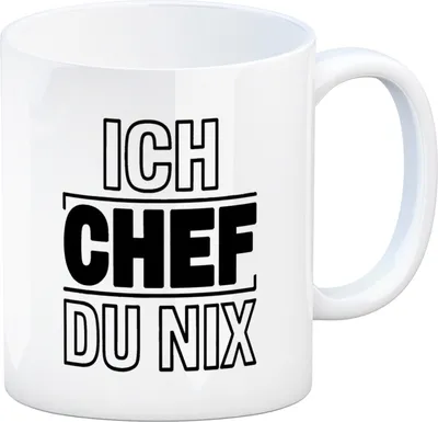 Produktbild von ICH CHEF DU NIX Kaffeebecher für Büro und Kollegen