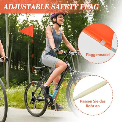 Zdjęcie produktu dla Flaga rowerowa dla dzieci, 160 cm - Odblaskowa - Pomarańczowa