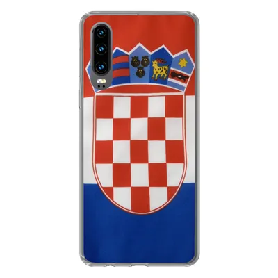 Produktbild von MuchoWow® Handyhülle Schutzhülle Hülle für Huawei P30 Foto der kroatischen Flagge Silikon Softcase Handy Hülle - Kartenbesitzer