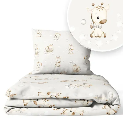 Immagine prodotto di Set Biancheria da Letto per Lettino 90 × 120 cm + Federa 40 × 60 cm – 100% Cotone per Neonato e Bambino