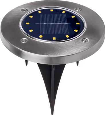 Zdjęcie produktu dla Maclean MCE318 LED solarna lampa gruntowa z kolcem uziemiającym 12 LED SMD neutralna biel 4000K 0,7W lampa solarna do oświetlenia zewnętrznego ścieżek ogrodowych IP44 (1x sztuka)