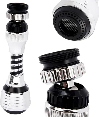 Produktbild von SCHWENKBRAUSE 12,5cm mit 3 Funktionen Küche Brausekopf Strahlregler Mischdüse Wasserhahnaufsatz Wasserhahn-Aufsatz Wassersparer 22