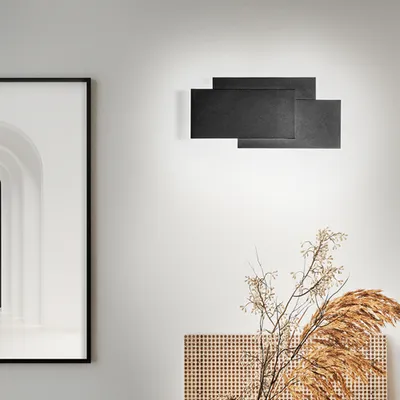 Produktbild von 36W 2880LM 3000K LED-Wandleuchte, Serie 6750, Schwarzes Aluminium, Modernes und geometrisches Design für die Innenbeleuchtung - Perenz