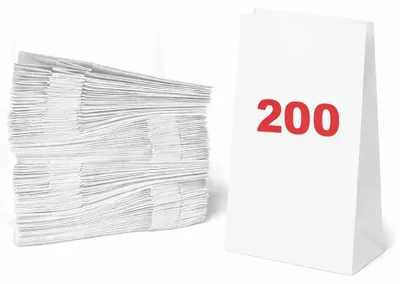 Productafbeelding van Papieren Zakken 200 Stuks - Kraftpapier - Cadeauzakjes - Voedselzakken - Popcornzakken - Boterhamzakjes 16x9x5 cm
