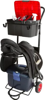 Immagine prodotto di Kerbl Sattelcaddy (BxHxT 48x127x78cm, 15 kg, fahr- und klappbar) schwarz 321000
