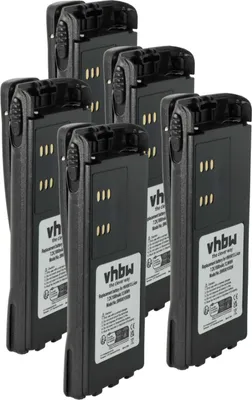 Produktbild von vhbw 5x Akku kompatibel mit Motorola GP580, GP540, HT1200, HT1225, GP640, GP380, GP680 Funkgerät, Walkie Talkie (1800 mAh, 7,2 V, Li-Ion) + Gürtelclip