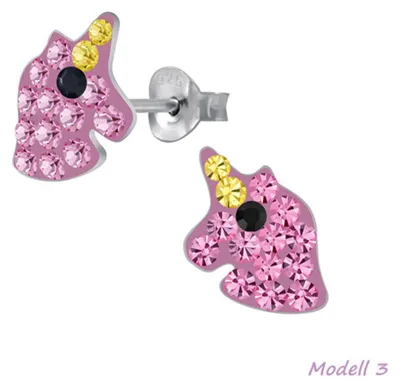 Produktbild von Einhorn Ohrstecker Silber Kinder Ohrringe Modell 3