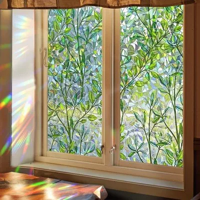 Zdjęcie produktu dla Folia okienna - 2 sztuki, 45x100 cm - Folia okienna imitująca witraż - Folia okienna - Folia zapewniająca prywatność - Statyczne naklejki okienne - Dekoracyjna folia okienna - Naklejka zapewniająca prywatność - Ochrona przed wścibskimi wzrokami - Statyczna folia samoprzylepna - Folia okienna imitująca witraż - Do salonu, biura, domu