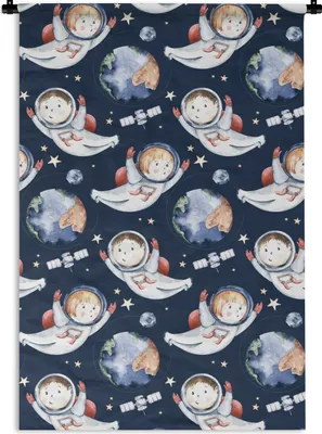 Produktbild von MuchoWow® Wandteppich Wandbehang Planeten - Muster - Weltraum - Mädchen - Jungen - Kinder - Kinder 120x180 cm Tapisserie Dekoration Wandtuch - Schlafzimmer - Dekorationen für das Haus