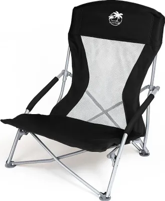 Produktbild von Campingstuhl bis 150 kg Angelstuhl Faltbar zum Strand Angeln mit Tragetasche Schwarz