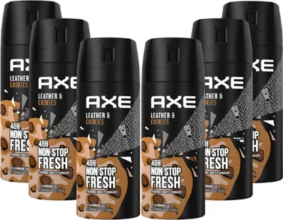 Produktbild von Axe Bodyspray Leather & Cookies Deo 6x 150ml, Deodorant ohne Aluminium, Herren, Men