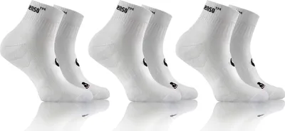 Produktbild von Sesto Senso Sportsocken – Bequeme, atmungsaktive Socken – Uni für Damen und Herren, Größe 35-38, Weiß, 3er Pack