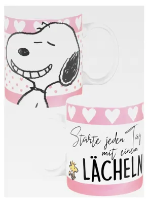 Produktbild von Snoopy Zaubertasse - Beginnen Sie jeden Tag mit einem Lächeln Kaffeetasse aus Keramik Farbwechseltasse 320 ml