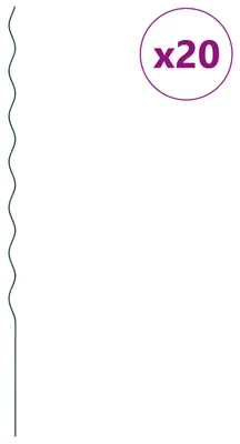 Immagine prodotto di vidaXL Supporto per piante, 20 pezzi, verde, 170 x 0,6 x 0,6 cm, acciaio