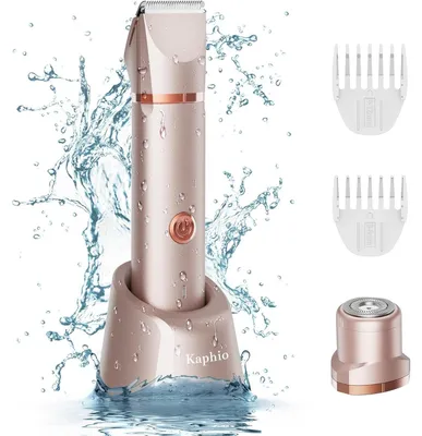 Produktbild von Bikinitrimmer 2-in-1 elektrischer Damenrasierer wasserdicht wiederaufladbar für Achseln Beine Arme Körper und Gesicht