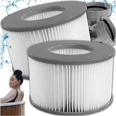Produktbild von Ersatzfilter für MSPA 2er Set – Poolfilter Kartusche – 90 Lamellen – Für Whirlpool & Jacuzzi – Weiß