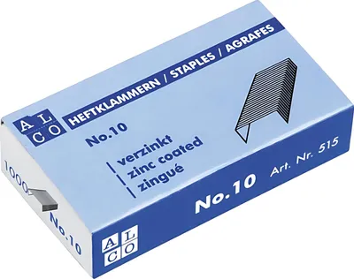Produktbild von Heftklammern Stahl verzinkt Nr. 10 VE=10x1000 Stück