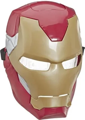 A close-up studio shot of an Iron Man mask.