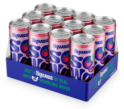 Immagine prodotto di SQWZ - SQWZ bevanda analcolica Frutti Rossi lattina da 25cl, confezione da 12
