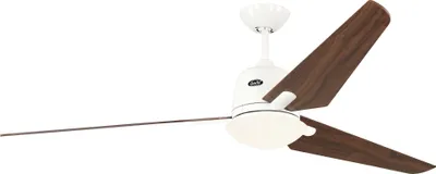 Zdjęcie produktu dla Energooszczędny wentylator sufitowy z oświetleniem i pilotem Eco Aviatos 162 cm biały/orzech włoski