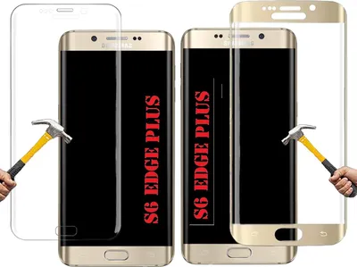 Produktbild von ino 2x 3D Schutzglas für Samsung Galaxy S6 edge plus Panzerglas gold + transparent volle Abdeckung Full Displayfolie Glasfolie 9H Härte S6 edgeplus