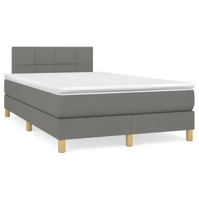 Produktbild von Boxspringbett mit Matratze Dunkelgrau 120x200 cm Stoff