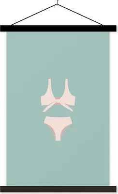 Produktbild von MuchoWow® Textilposter Sommer - Bikini - Abstrakt 120x180 cm mit schwarzem Rahmen - Fotos