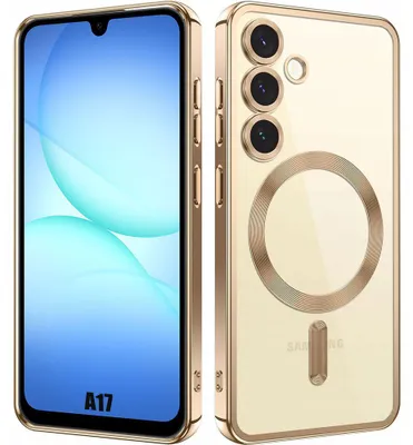 Image de Coque pour Samsung Galaxy A17 4G/5G, Protection Silicone avec Anneau Magnétique Film Caméra - Doré
