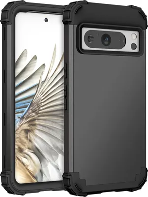 Produktbild von Handyhülle für Google Pixel 8 Pro Hybrid 3 in 1 PC TPU Stossfest Robust Hülle Schwarz