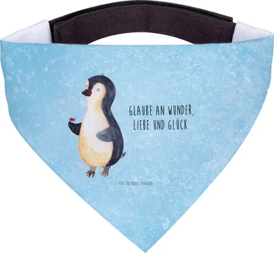 Produktbild von Mr. & Mrs. Panda Hunde Halstuch Pinguin Marienkäfer - Eisblau - Geschenk, Kleine Wunder, Liebe, Hund, Tuch, Für, Aufmerksam, Hunde-Halstuch