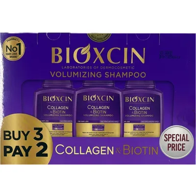 Produktbild von BIOXCIN Collagen Biotin Volumen Shampoo 3x300ml für feines dünnes Haar Set