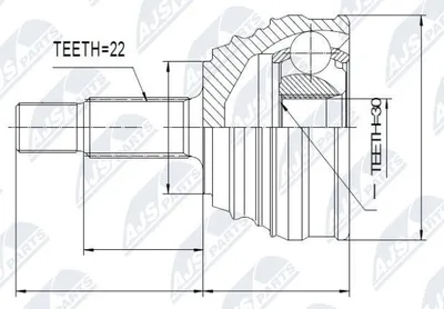 Produktbild von NTY Gelenksatz Antriebswelle Radseitig für VW POLO (9N) NPZ-VW-034
