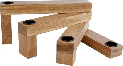 Obrázok produktu pre 1.05 Sviečka JEROEN na 4 stĺpové sviečky - drevená / sklopná