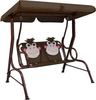 Produktbild von The Living Store Kinder-Hollywoodschaukel Braun 115×75×110 cm Stoff