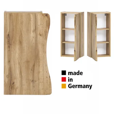 Produktbild von Badezimmer Hängeschrank 30 cm KAHLA-03 mit Baumkantenoptik in Wotan Eiche Nb., B/H/T: ca. 37,5/64/20 cm