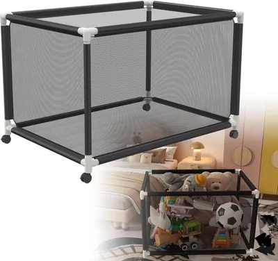 Obrázok produktu pre ACXIN Úložný box do bazéna 122x78x88cm Vonkajší úložný box do bazéna s kolieskami, čierny sieťový organizér na plavecké krúžky, plážové lopty, bazénové rezance, hračky a plavecké vybavenie