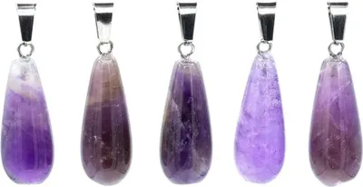Produktbild von Anhänger Amethyst Tropfenförmig, Packung mit 5 Stück
