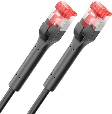 Produktbild von deleyCON 5m CAT6a Slim Patchkabel RJ45 10 Gbit/s Kupfer POE - Schwarz