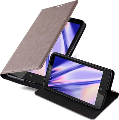 Produktbild von Cadorabo Hülle für Nokia Lumia 1320 Schutz Hülle in Braun Handyhülle Etui Case Cover Magnetverschluss